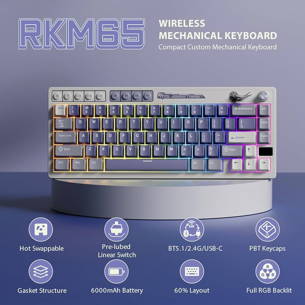Amazon.com: RK ROYAL KLUDGE M65 Wireless Mechanical Keyboard